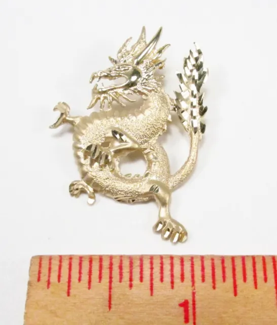 PreOwned Gianni Deloro USA 14K Gold Chinese Folklore Loong Dragon Large Pendant