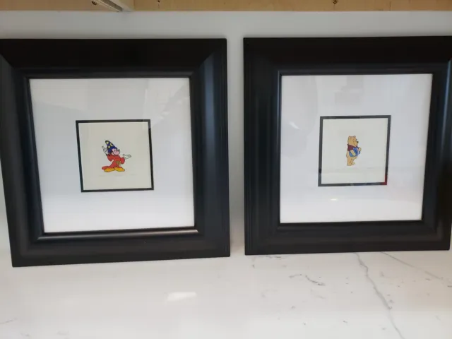Disney Mickey Mouse and Winnie the Pooh Framed Etching Art by Sowa & Reiser