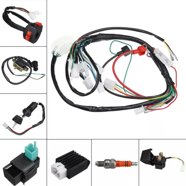 Full Set Electrics Wiring Harness Coil CDI For 50 70 110cc 125cc ATV Quad Bike