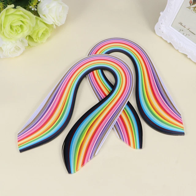 Hágalo usted mismo Tiras de plumas de papel 520 tiras 26 colores Juego de tiras de papel para artes y