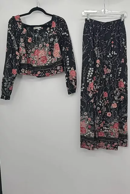 Vintage Boho 2 Piece Skirt Set Namiri Inc. Miriam Susskin 100% Rayon Hippie 60s