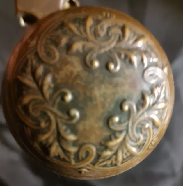 Vintage Brass Bronze Victorian Decorative Door Knob Ornate Design Patina