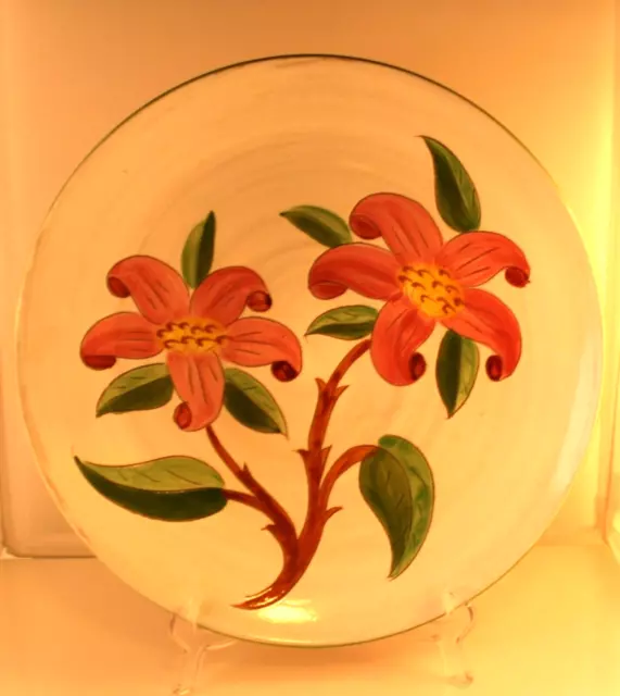 1940s Stangl Pottery Prelude Pattern 12" Handcrafted Pink Floral Serving Platter