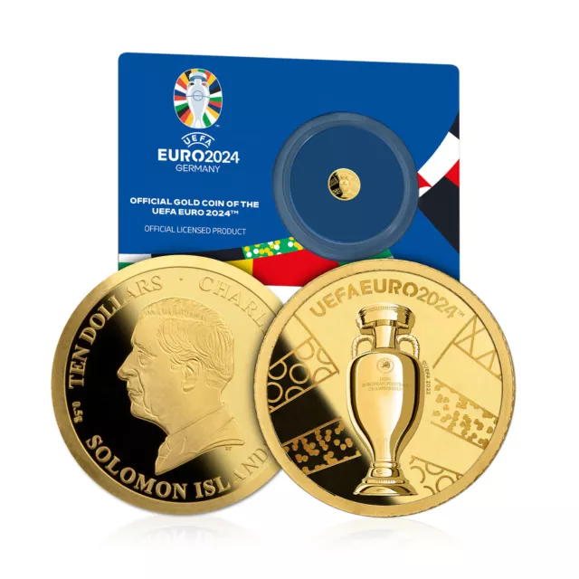 UEFA EURO 2024 Gold Trophy Coin Football Tournament Commemorative