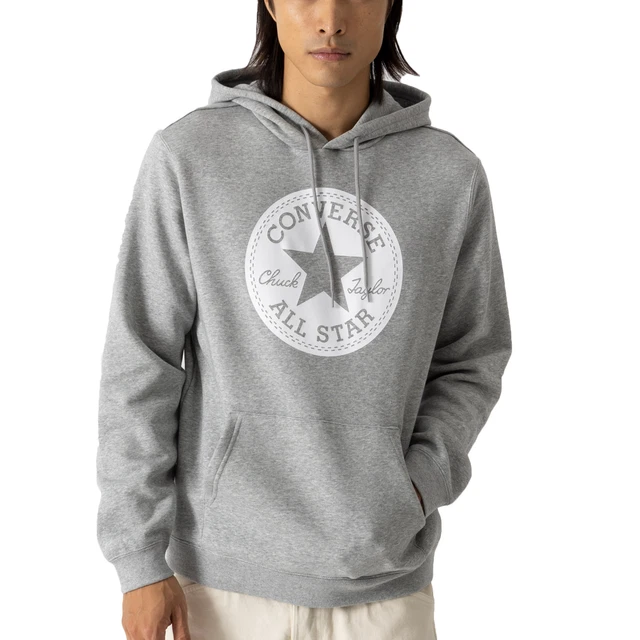 Converse Felpa con Cappuccio Go-To Chuck Taylor Patch Grigio Codice 10024506-A05