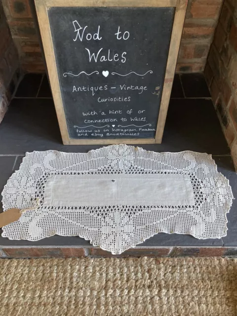 Vintage Linen And Lace Dressing Table Tray Cloth