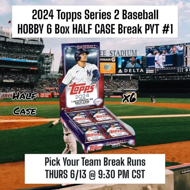 PHILADELPHIA PHILLIES 2024 Topps Series 2 HOBBY 6 scatola MEZZA