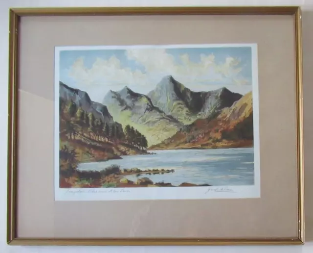 Aquatint Etching Langdale Pike Lake District JOSEPH F PIMM Listed Signed Framed