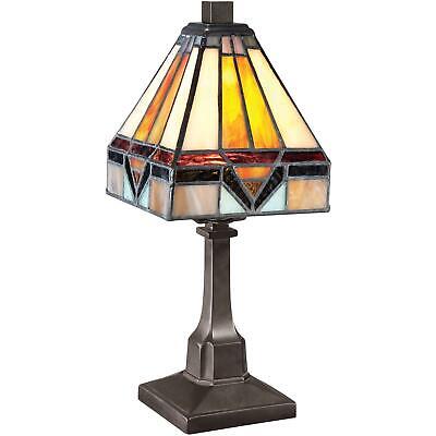 Tiffany Style Mission Stained Glass 12in Bronze Finish Table Desk Reading Lamp