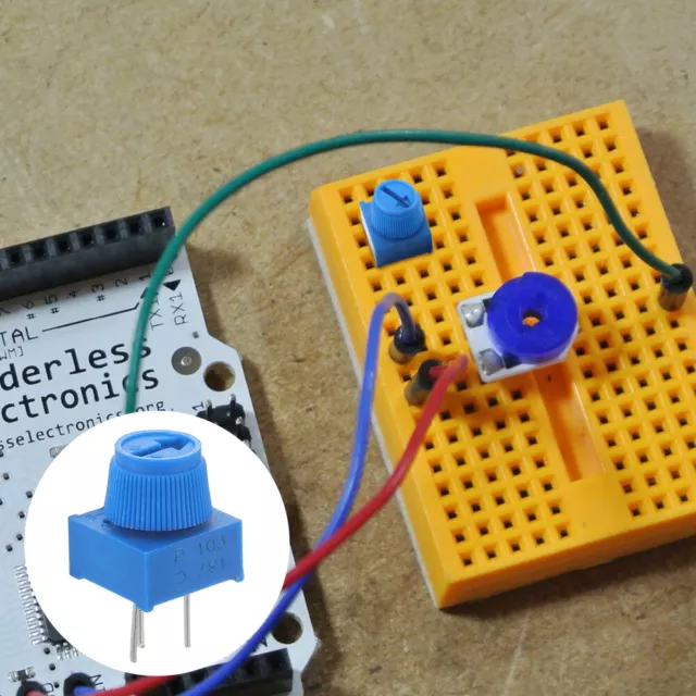 10K Ohm Trim Pot, Variable Resistor Trimmer Pot Breadboard - Blue