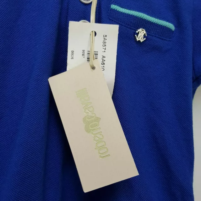 Polo Top ROBERTO CAVALLI Bebé Niños Talla 6 Mths Azul Mangas Cortas NUEVO + ETIQUETAS 3