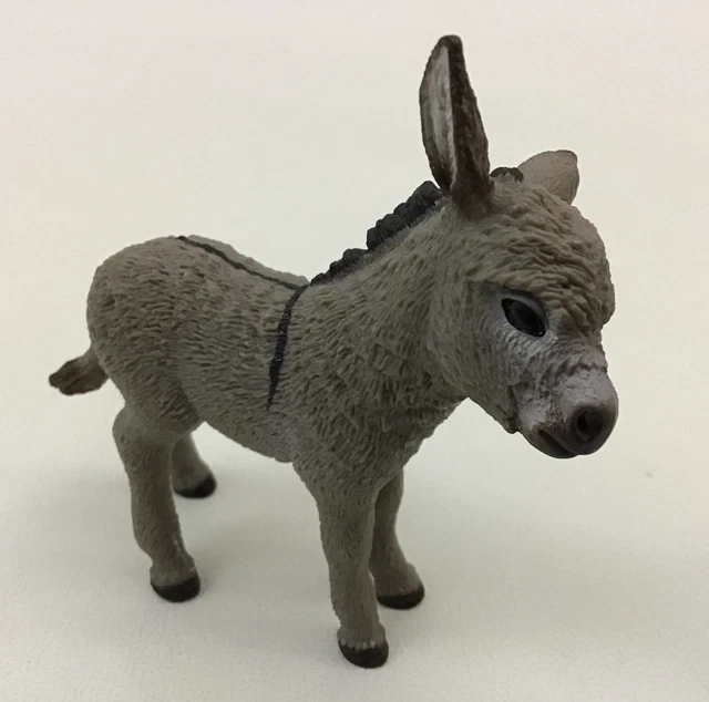 Schleich Donkey Foal Baby striped Retired 2013 mule figurine animal farm life