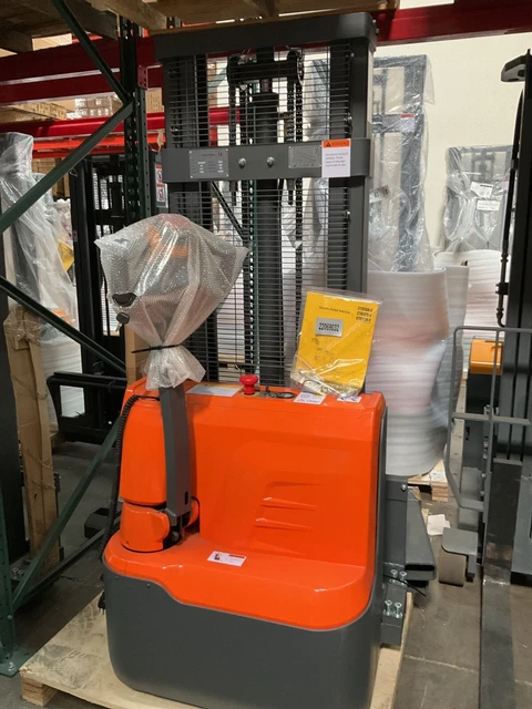Tory Carrier Used 2640lb Heavy-Duty Fully Electric Stacker W/ Straddle Legs 98"