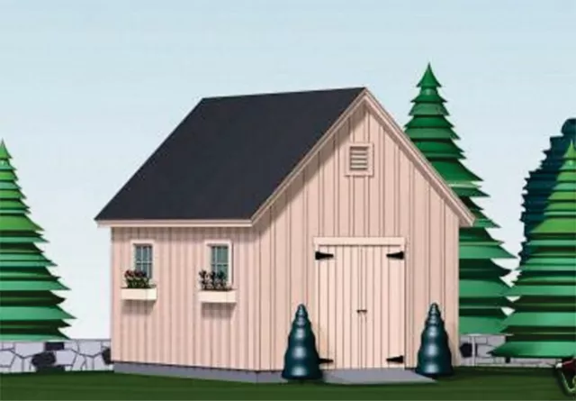 SHED PLANS BLUEPRINTS  12 ft x 16 ft TRADITIONAL STYLE