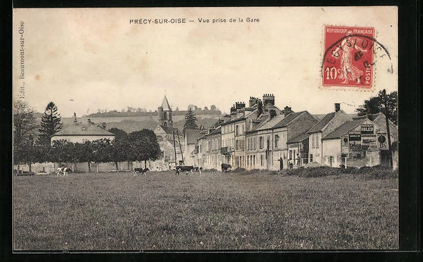 CPA Precy-sur-Oise, Station View