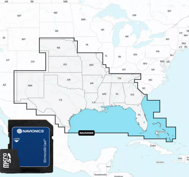 Navionics Plus 2024 microSD/MSD Chart Card Maps U.S. South Lakes,Rivers,Coastals