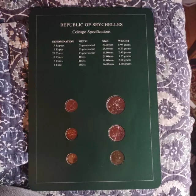 Coin Sets Of  All  Nations  Republic Of  Seychelles 1984 Stamp  Unc W/Card 2