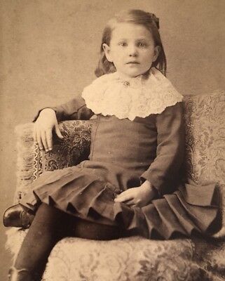 Antique Victorian CDV Photograph Danville PA. Pretty Little Girl Dressed Up!:)