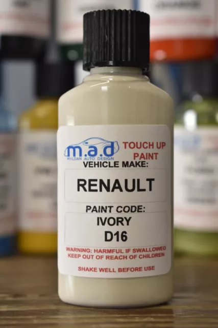 Renault  D16 Ivory Paint Touch Up Kit 30Ml Scratch Chip Captur Clio