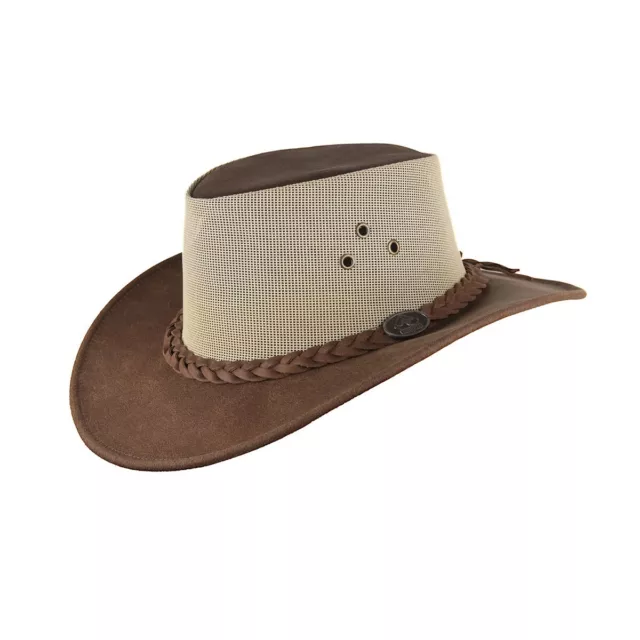 Scippis leather hat Darwin, cowboy hat western hat summer leather hat color tan brown