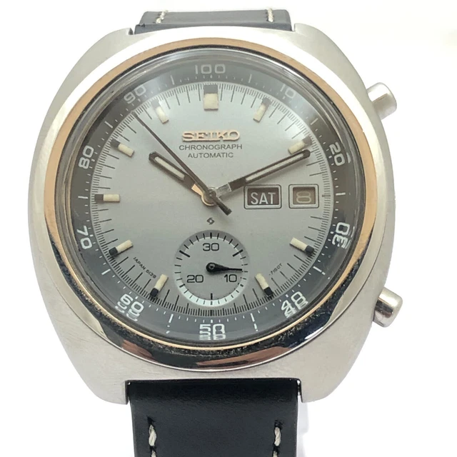 Orologio da polso da uomo vintage Seiko Chronograph 6139-7002 automatico da...