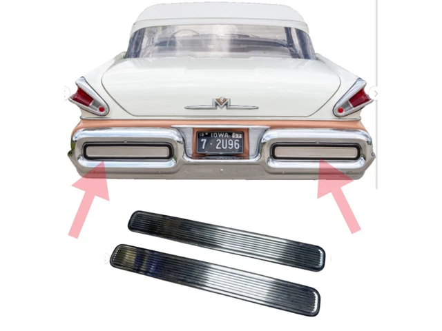 NOS Mercury Monterey 1957 RH-LH Rear Bumper Filler Molding Pair BAE-17332-D