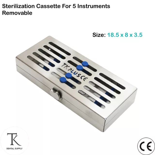 Sterilization Cassette Of 5 Hold Dental & Surgical Instruments Autoclavable Tray