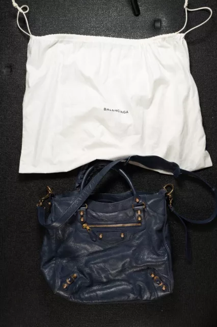 Balenciaga Velo Classic Studs Bag Navy Blue