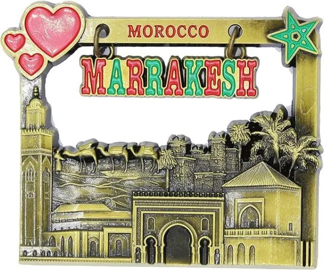 3D - MARRAKESH- MOROCCO -Souvenir Fridge Magnet Kitchen Decor Holiday Gift-Metal