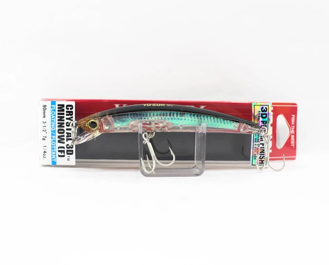 Leurre Yo Zuri 3D Crystal Minnow 90 Mm – Flottant, F1145-SBR, Bar, Neuf