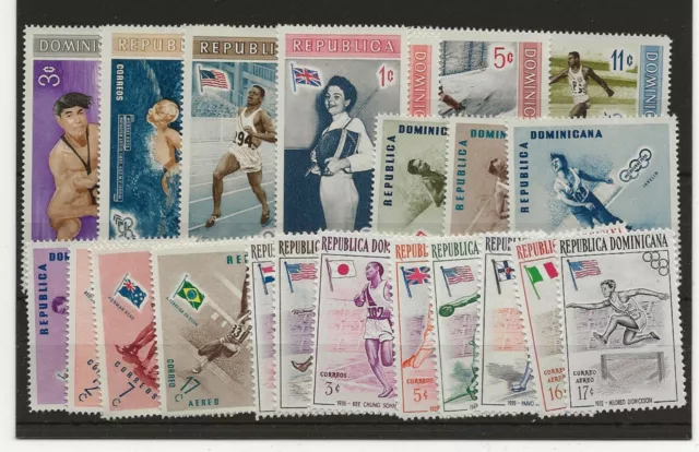 Dominican Rep 1957-8 Olympics 1st, 2nd and 4th sets sg.667-75, 689-96, 748-56