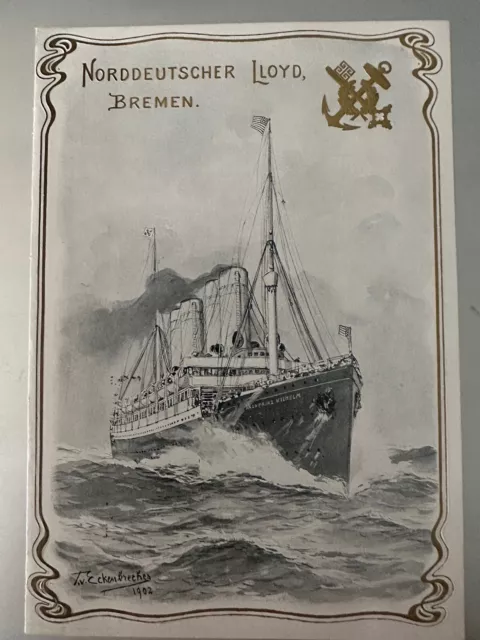 MENU nave ship SALON DAMPFER SACHSEN norddeutscher lloyd