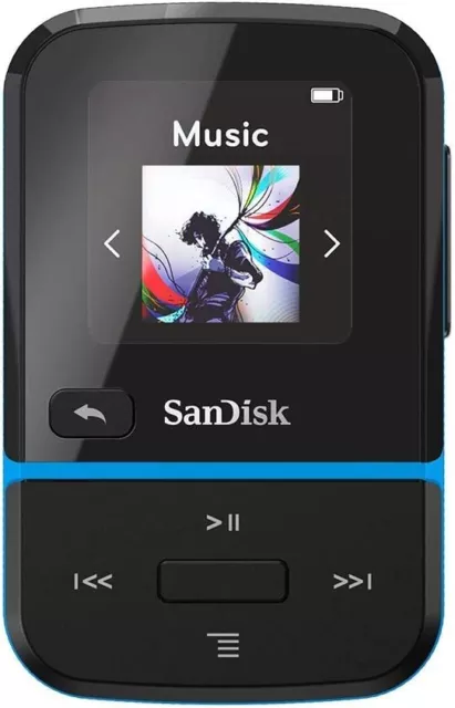 SanDisk Clip Sport Go MP3 Player 16GB Radio FM Black 16 GB 18h battery Blue