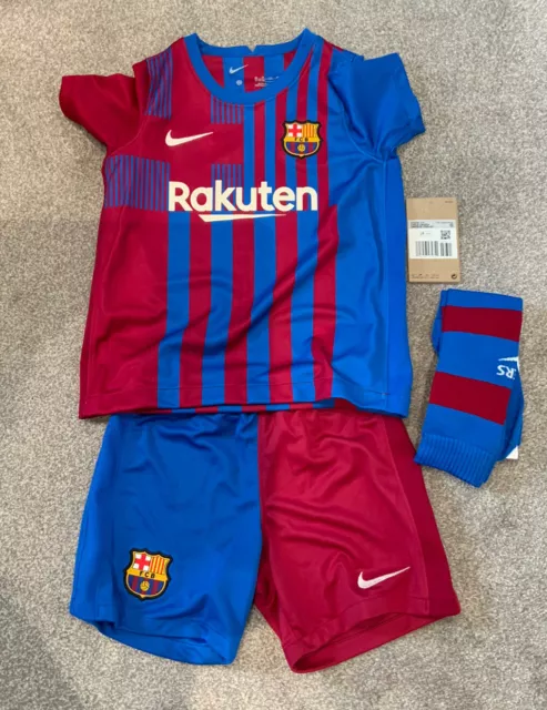 Nike Barcelona FC Infants Full Kit 21/22 XS Extra Small
