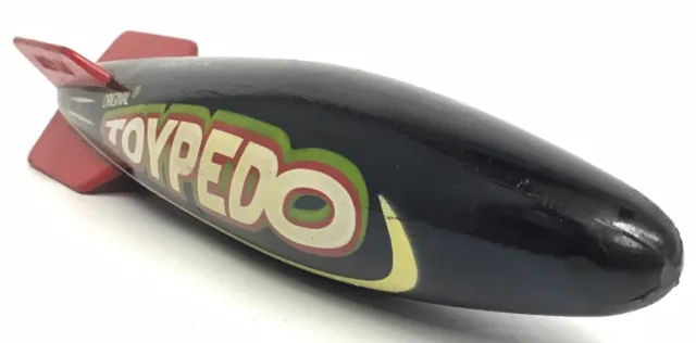 SwimWays Original Toypedo Torpedo Weighted 10" Black & Red Pool Toy Used 2011