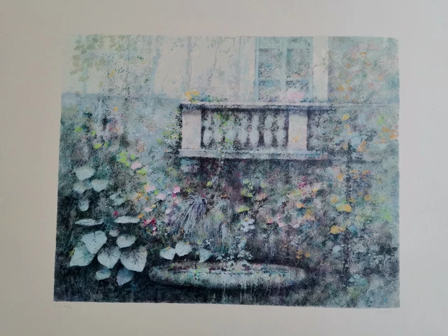 Giorgi  Serigrafia Firmata Balcone Arte Figurativa Paesaggio Quadro Arredo Casa