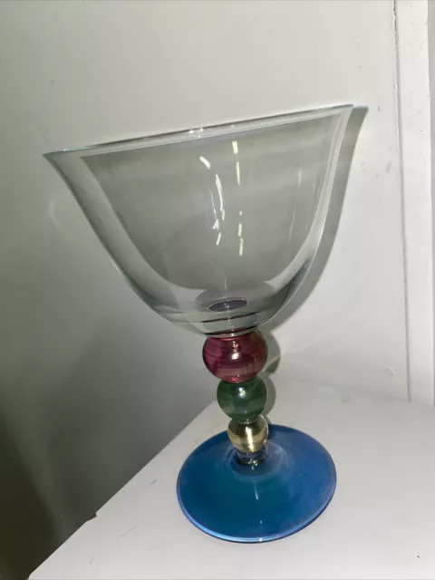 KROSNO Poland Art Deco Glass Coloured Ball Stem