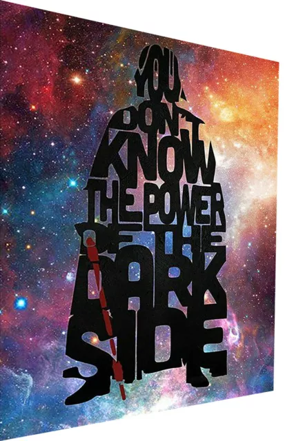 Star Wars dark side Spruch Leinwand Bilder Wandbilder - Hochwertiger Kunstdruck