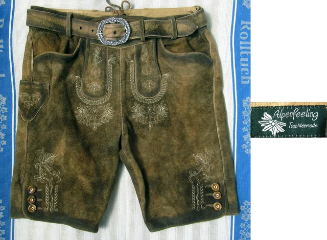 Best. Braune Lederhose - Antik-Style - Bavaria - Alpenfeeling - Wie Neu - Gr. 50