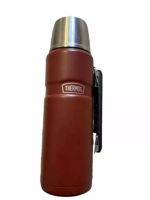 THERMOS Stainless King Vacuum-Insulated Beverage Bottle, 40 Ounce, Rustic Red