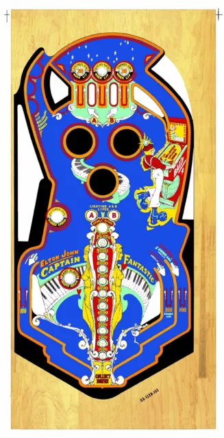 BALLY CAPTAIN FANTASTIC Pinball Machine Playfield Overlay