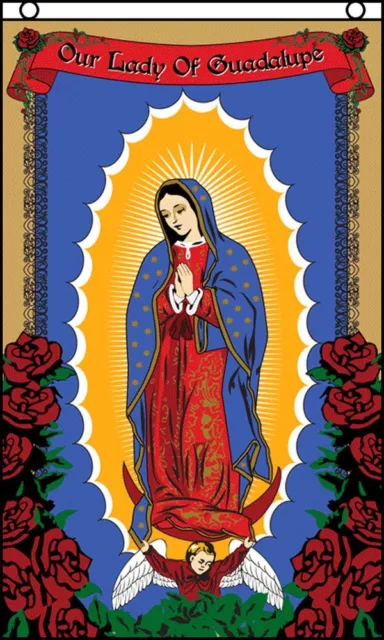 OUR LADY OF GUADALUPE PINK FLAG 3' x 5' - MEXICO - MEXICAN FLAGS 90 x 150 cm - B