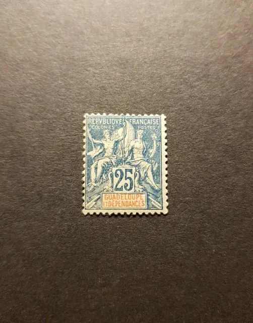 Timbre France Colonie Guadeloupe N°43 Neuf * Mh 1900 Cote 140€