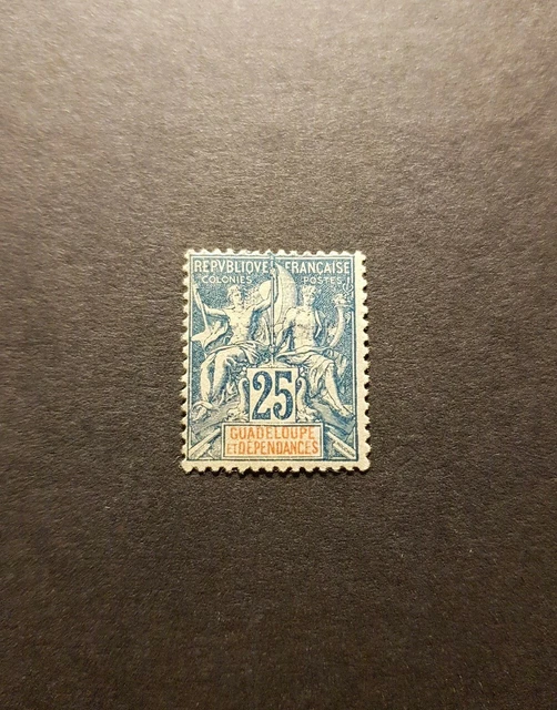 Timbre France Colonie Guadeloupe N°43 Neuf * Mh 1900 Cote 140€