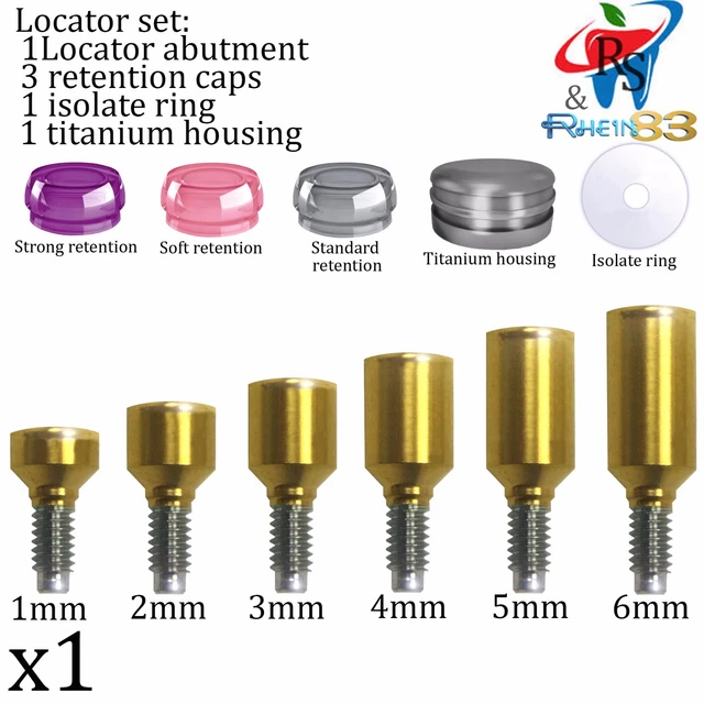 DENTAL IMPLANT LOCATOR Attachment Set Abutment Caps Ring Housing Select