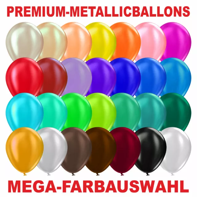 Premium Luftballons Metallic Bio Ø 28 cm GROSSE FARBAUSWAHL Stückzahlwahl Helium