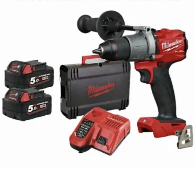 MILWAUKEE M18 FPD2502X 18V Fuel Percussion Drill with 2x 5.0Ah