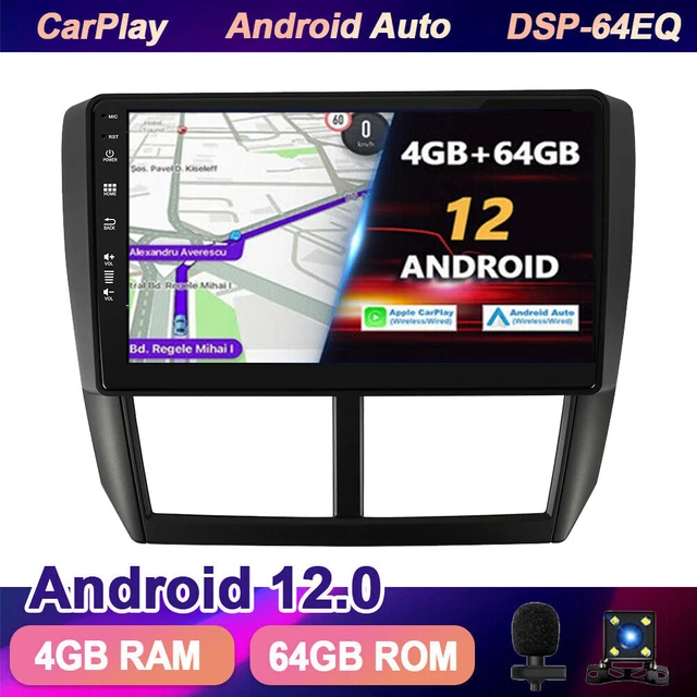 Android 12 2 DIN Autoradio Stereo 9 inch Screen voor Subaru Forester SG 2002-2008 Carplay Android Auto/GPS-navigatie Bluetooth Handenvrij/RDS FM Radio/Voice Control/Stuurbediening (Size : M200S