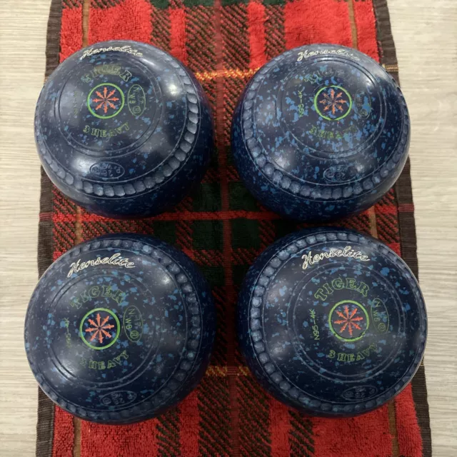 Henselite Tiger Blue Speckled Bowls Size 3 Re stamped 28