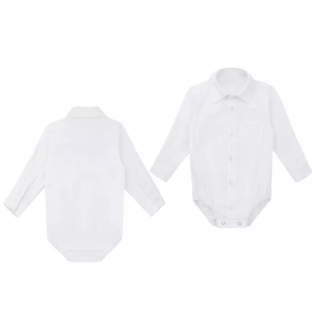 Camicia da gentiluomo formale neonato bambini neonato tuta a maniche lunghe t-shirt